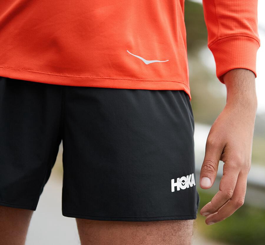 Hoka Australia One One Performance 3/4 Sleeve - Mens Tops Orange - BHOTY-1562